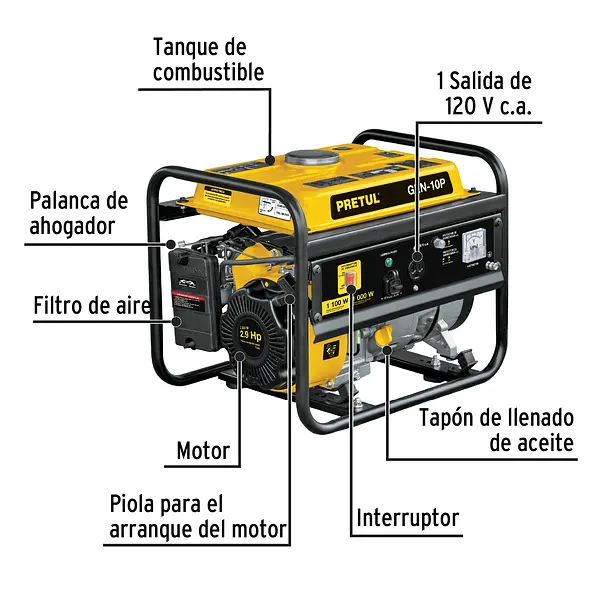 Generador/Planta Gasolina 1.000 W Pretul