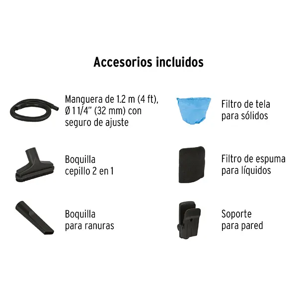 Aspiradora De Sólidos Y Líquidos, 3 Gal, Plástica, Truper