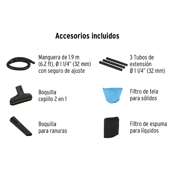 Aspiradora De Sólidos Y Líquidos, 4 Gal, Plástica, Truper