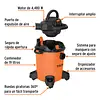 Aspiradora Sólidos Y Líquidos, 5 Gal, Soplador Desmontable