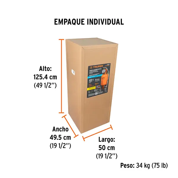 Equipo Hidroneumático 100l, Jet Inoxidable 1 Hp, Truper