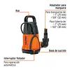 Bomba Sumergible Plástica, 1/2 Hp Para Agua Limpia, Truper