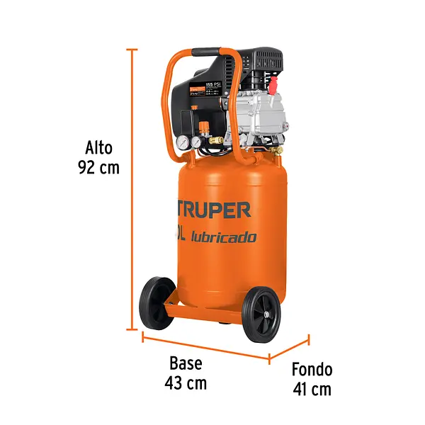 Compresor Lubricado, 50l, 3-1/2hp, Vertical, 127v, Truper