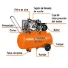 Compresor Lubricado, De Banda, 120l,4hp, Hor, 220v, Truper