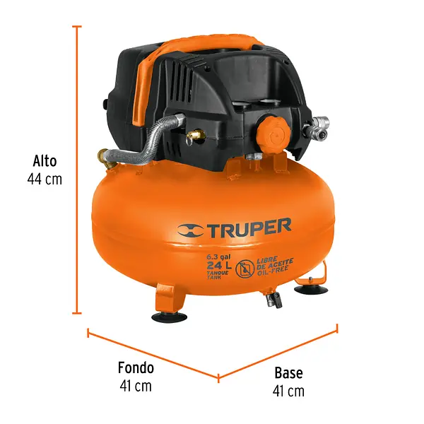 Compresor Libre De Aceite, 24l, 2-2/3hp, 127v, Truper