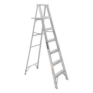 Escalera De Tijera 100% Aluminio Tipo I I I 6 Peldaños