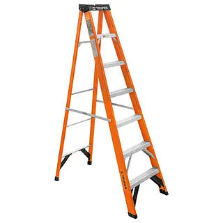 Escalera De Tijera, Tipo I I, 6 Peldaños, Fibra De Vidrio