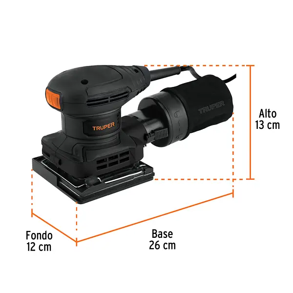 Lijadora Orbital 1/4 Hoja, 300w, Truper Industrial