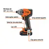 Destornillador De Impacto 1/4", 20v, 1 Batería 2ah, Pro