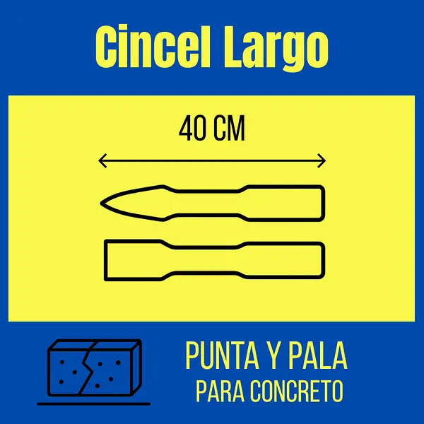 Cincel Largo De Punta Y Pala | Herramientas Resistente